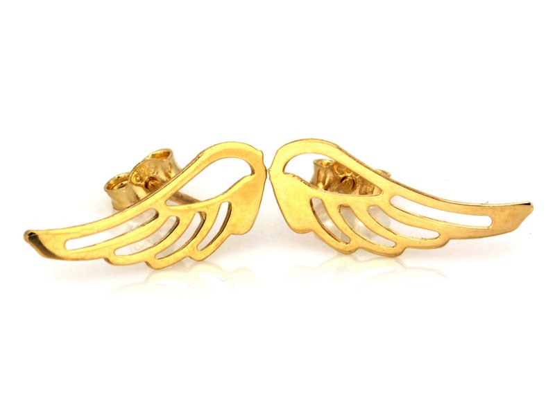 zlaté náušnice Angel Wings