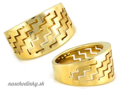 Zlatý saténový prsteň bez kamienkov PI2153
