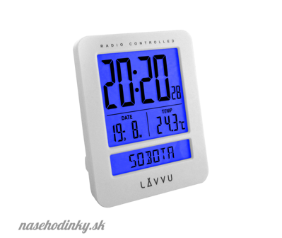 Digitálny budík riadený rádiovým signálom LAVVU Duo White s češtinou