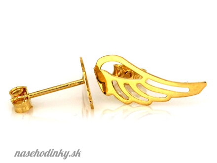 zlaté náušnice Angel Wings 