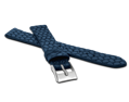 LAVVU Modrý remienok s pleteným vzorom TWIST z luxusnej kože TOP GRAIN