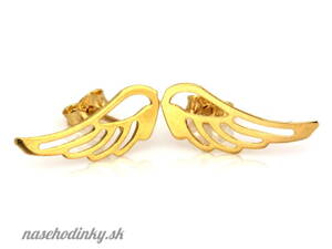 zlaté náušnice Angel Wings 
