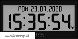 Čierne digitálne hodiny s češtinou LAVVU MODIG riadené rádiovým signálom