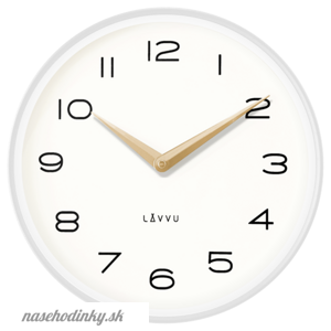 Bielé kovové minimalistické hodiny LAVVU LIVING