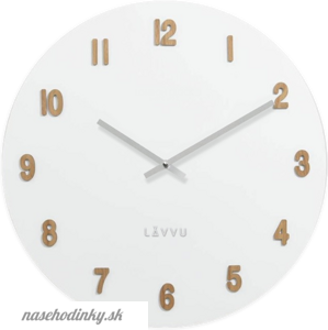 Velké biele drevené hodiny LAVVU WHITE