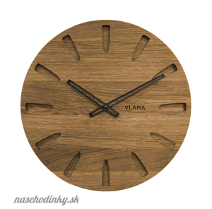 Velké dubové hodiny VLAHA GRAND vyrobené v Čechách s černými ručkami